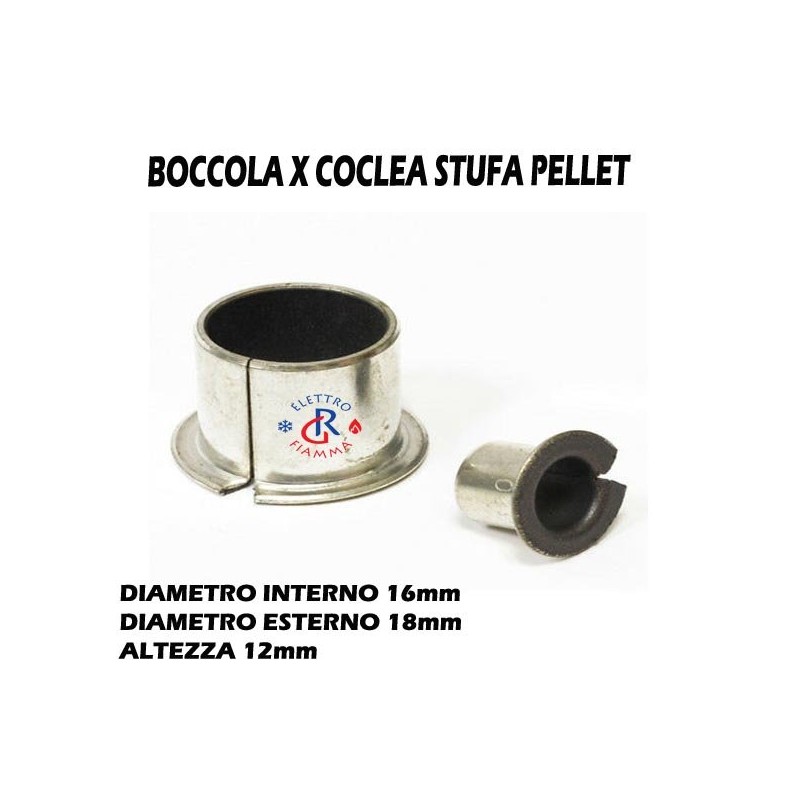 BOCCOLA BRONZINA D 16-18 PER TRAMOGGIA COCLEA STUFA CALDAIA PELLET MORETTI RAVELLI ECOTECK ELLEDI
