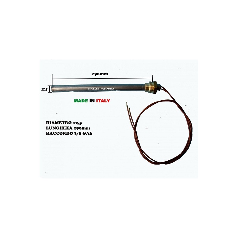CANDELETTA STUFA 12,5 X290 RACC 3/8 THERMOROSSI