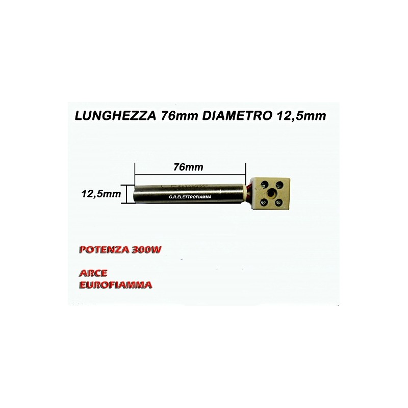 CANDELETTA STUFA PELLET 12,5X80 300W EVACALOR EUROFIAMMA FURBETTA
