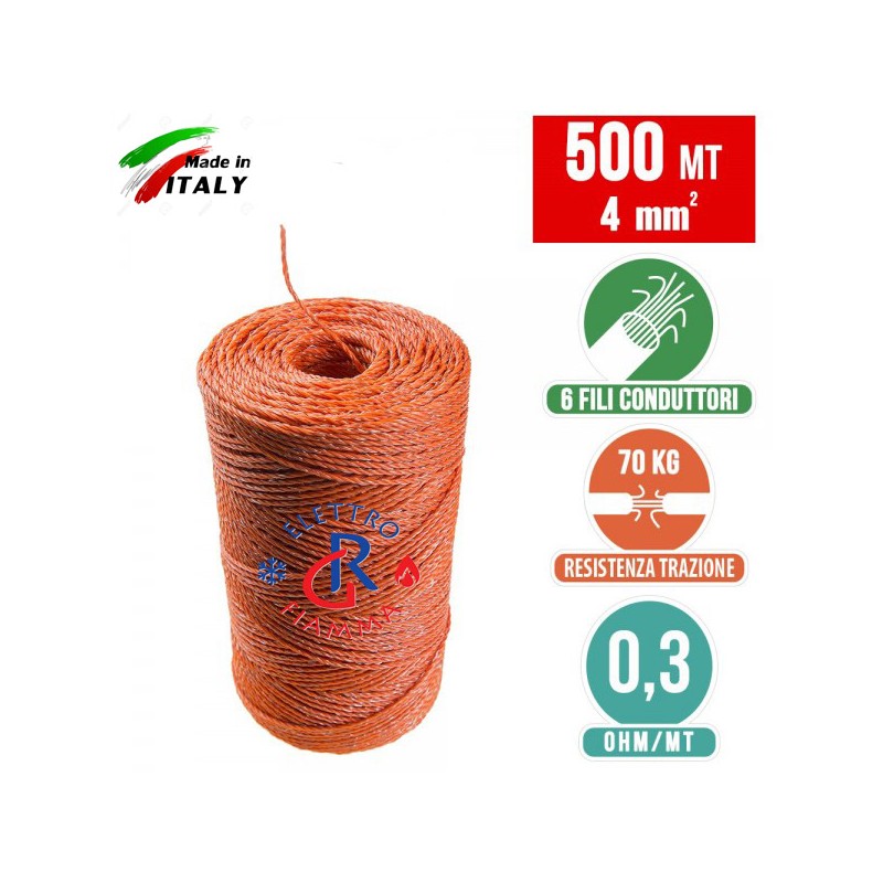 FILO 4mm PER RECINTO ELETTRICO 6 CONDUTTORI