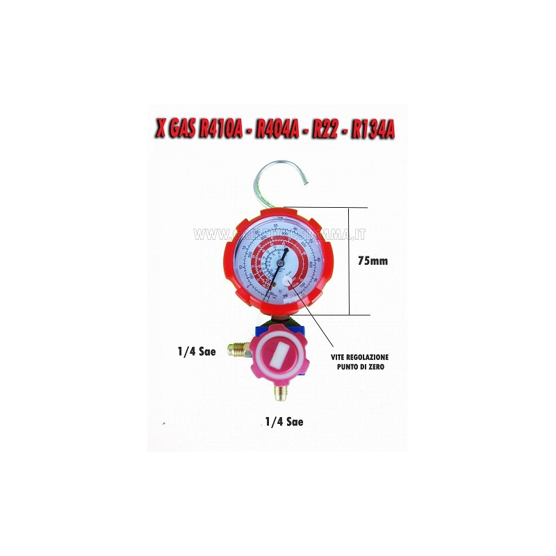 GRUPPO MANOMETRICO MULTIGAS UNA VIA ALTA PRESSIONE PER R410A R404A R134A R22