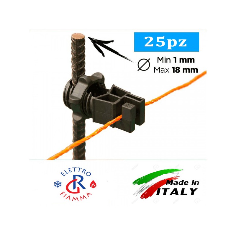 ISOLATORI PER RECINTO ELETTRICO PER PALI IN FERRO PZ25