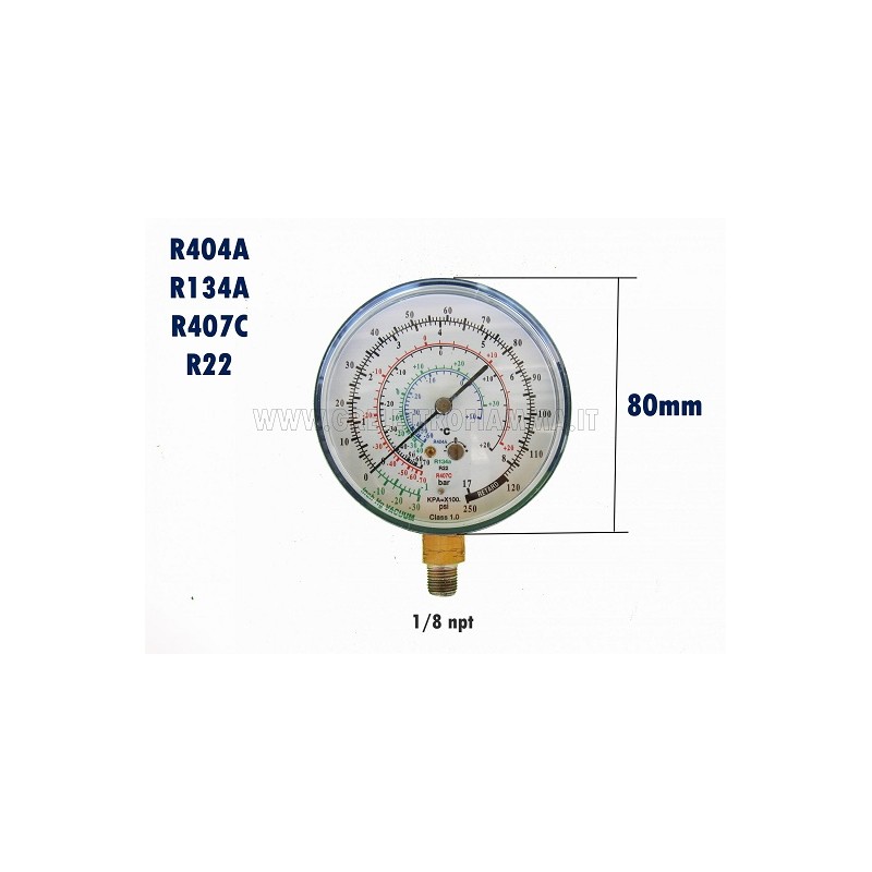 MANOMETRO GAS R134A R404A R407C R22
