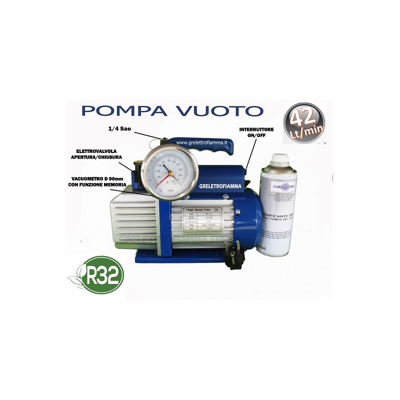 POMPA VUOTO CONDIZIONAMENTO REFRIGERAZIONE 42 LT-MIN GAS R32