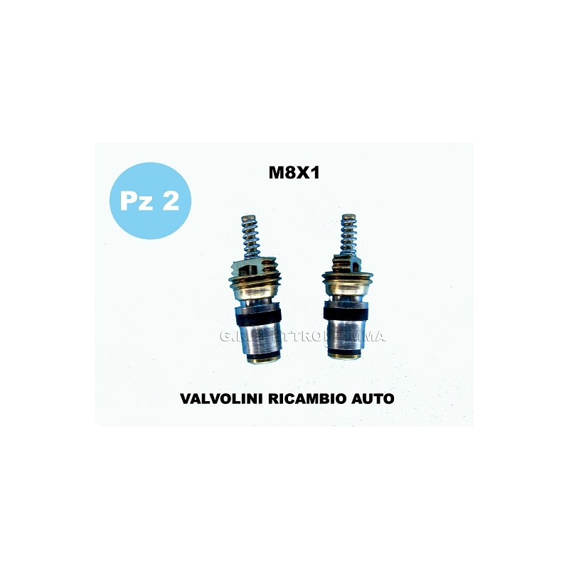 PZ 2 VALVOLINI A SPILLO M8X1 CLIMATIZZATORE AUTO FURGONE RICARICA GAS R134A R12