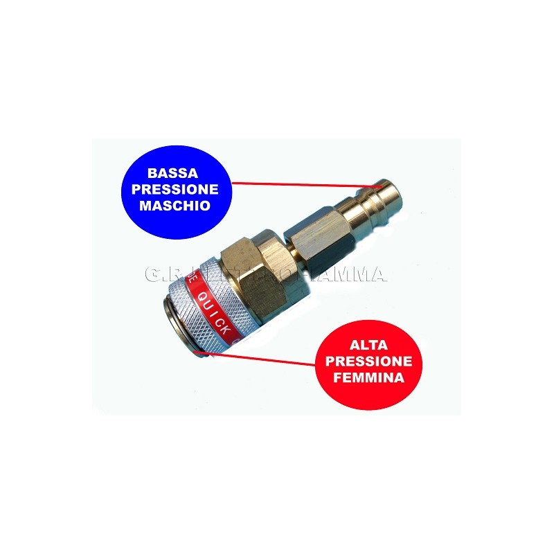 RACCORDO INNESTO RAPIDO ALTA/BASSA PRESSIONE AUTO FURGONE TRATTORE GAS R134A