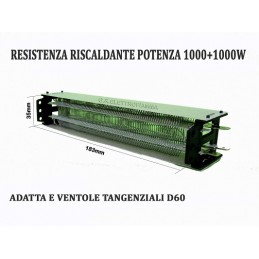RESISTENZA ELETTRICA RISCALDANTE ASCIUGA STAMPE VENTOLA TANGENZIALE L180mm