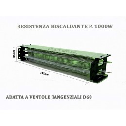 RESISTENZA ELETTRICA RISCALDANTE ASCIUGA STAMPE VENTOLA TANGENZIALE L240mm