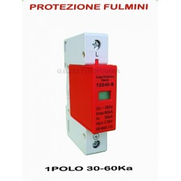 SCARICATORE DI SOVRATENSIONE SOVRATENZIONE 1P 30-60Ka C 230V AC protezione fulmini