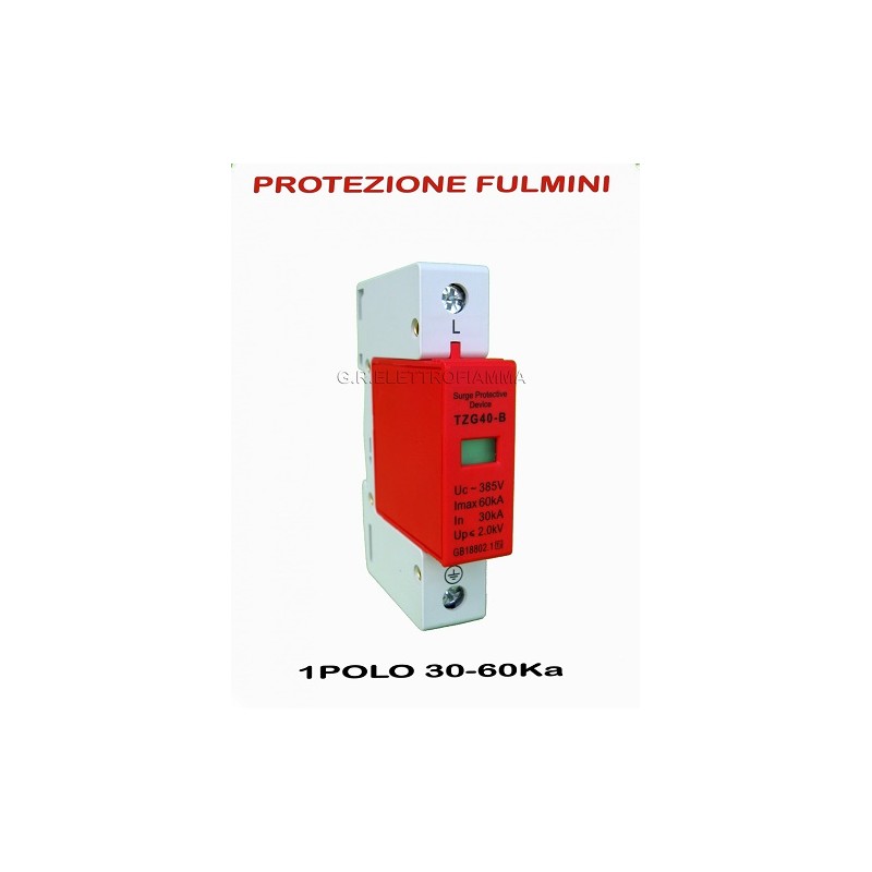 SCARICATORE DI SOVRATENSIONE SOVRATENZIONE 1P 30-60Ka C 230V AC protezione fulmini