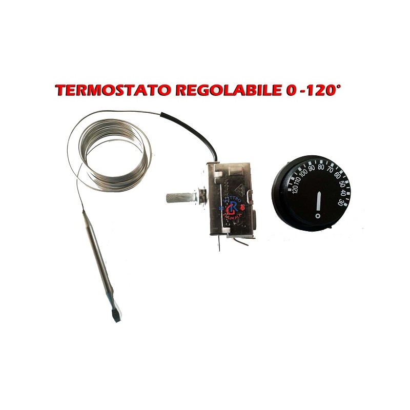 TERMOSTATO REGOLABILE CON SONDA BULBO 0°- 120°C STUFA IDRO CALDAIA TERMOCAMINO TERMOSTATO REGOLABILE CON SONDA BULBO 0°- 120°C STUFA IDRO CALDAIA TERMOCAMINO