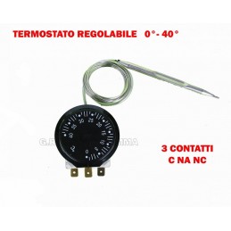 TERMOSTATO REGOLABILE FRIGO 0°-40° A CONTATTO CON SONDA BULBO