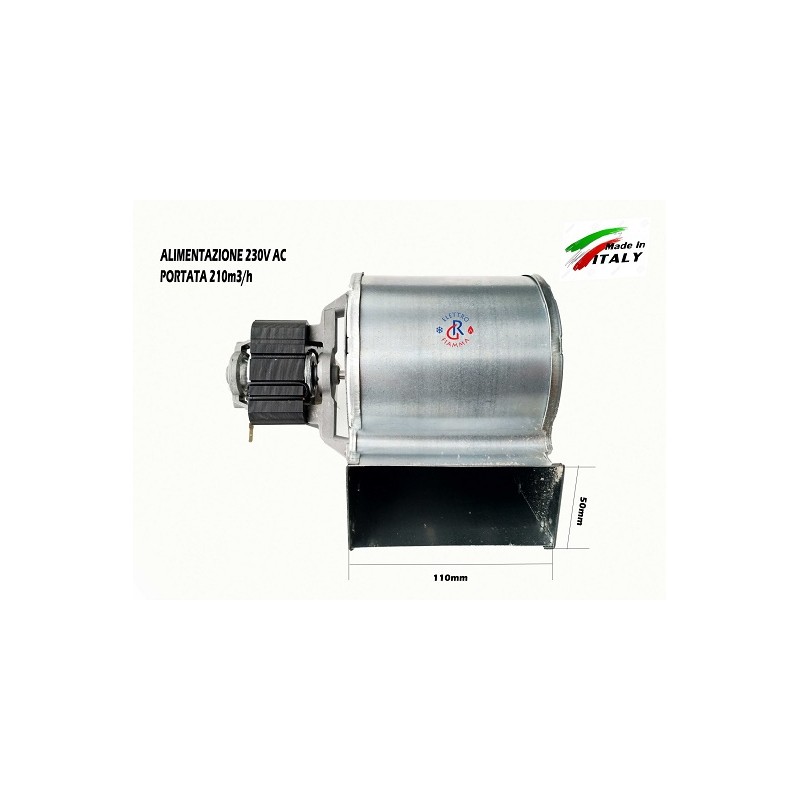 VENTOLA CENTRIFUGA PER STUFE A PELLET E CAMINO 50X110 MOTORE SX EXTRAFLAME TOSCA PLUS EMMEVI 206501