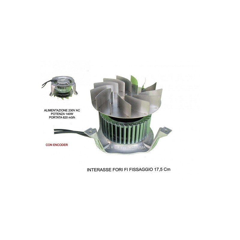 VENTOLA ESTRATTORE FUMI K09-A4 2DTR45 RE180-AH05-06 SX CALDAIA A FIAMMA INVERSA THERMOROSSI LE 24-35-54