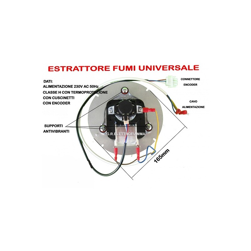 VENTOLA FUMI STUFA PELLET XIANG RRL152 WOOD