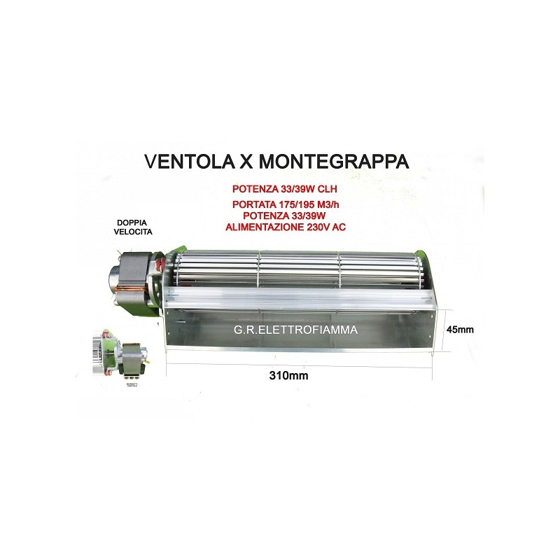 VENTOLA TANGENZIALE STUFA PELLET CAMINO MONTEGRAPPA 10000 11000 cod.149504 - 1184048100 CAMINO 31 cm SX