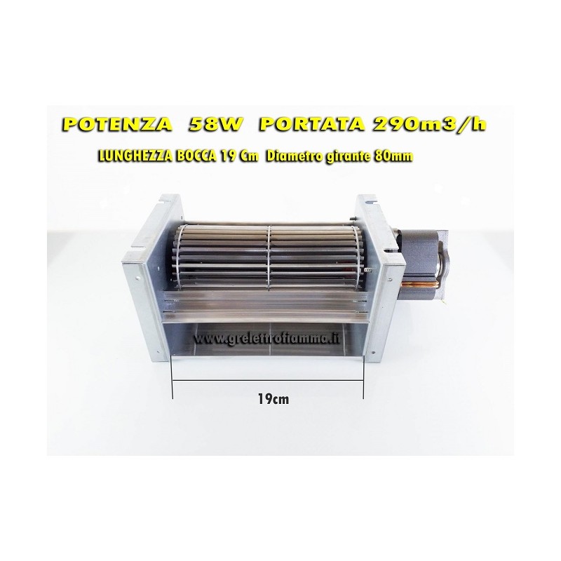 VENTOLA TANGENZIALE STUFA PELLET EMMEVI 148001 ARCE L19 cm