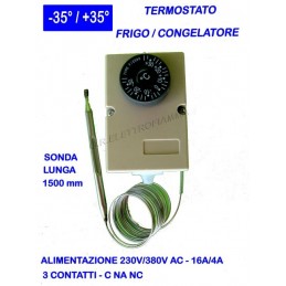 Termostato con sonda mobile -35°C +35°C REFRIGERAZIONE FRIGO R12 R134A R22