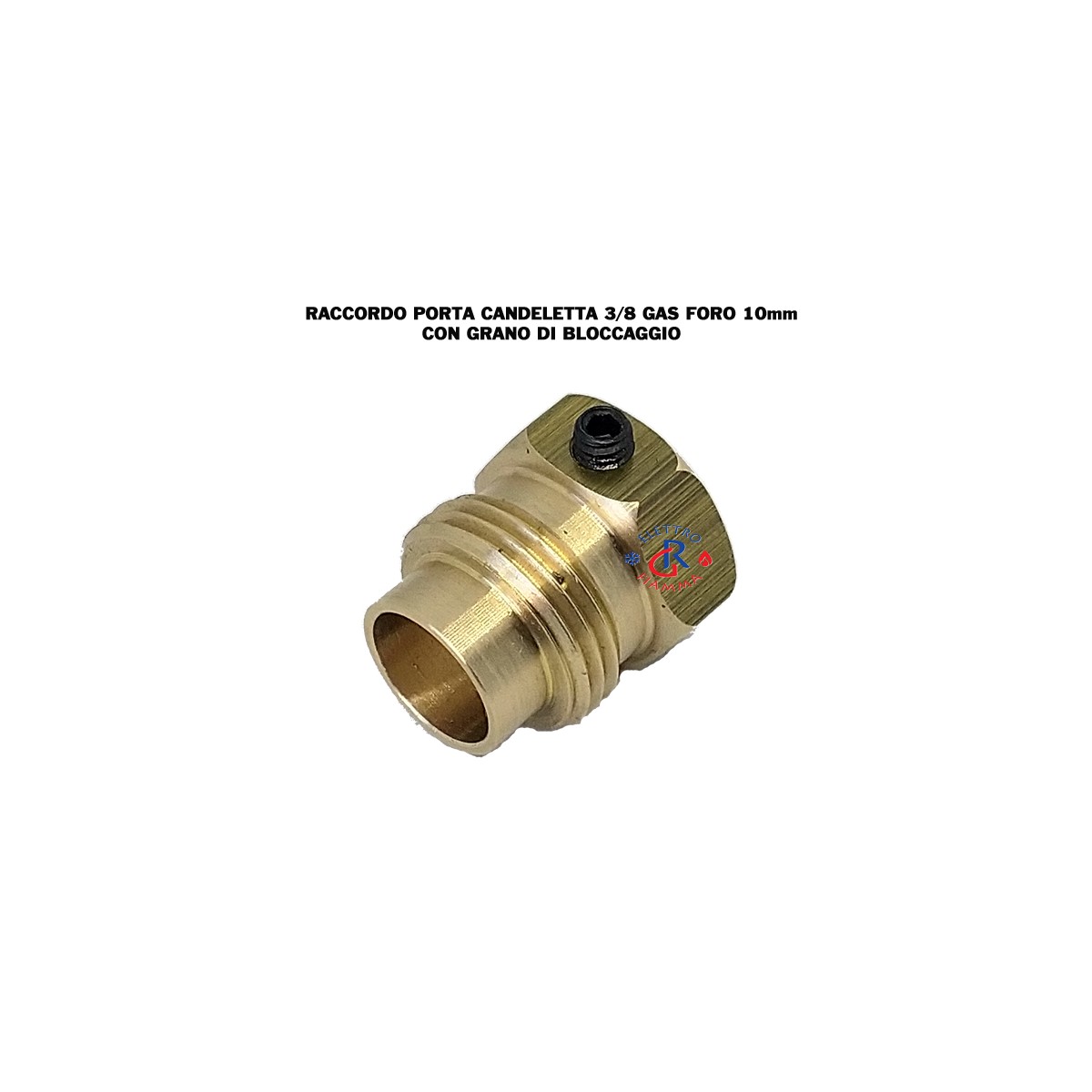 RACCORDO PORTA CANDELETTA STUFA PELLET 3/8 GAS D10