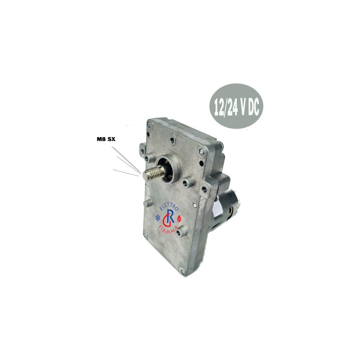 MOTORIDUTTORE 12/24 V DC 2/3,5 RPM ALBERO M8SX