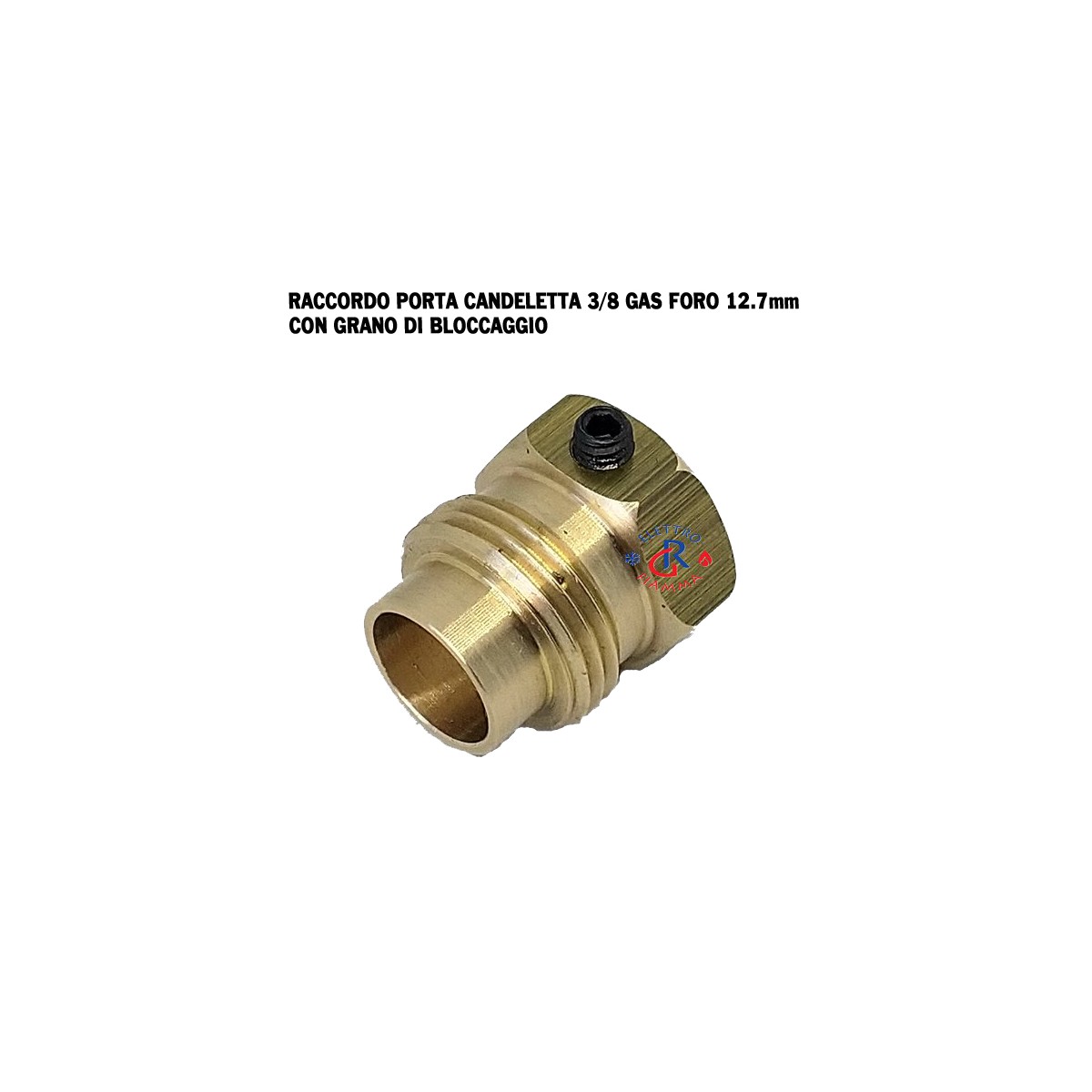 RACCORDO PORTA CANDELETTA STUFA PELLET 3/8 GAS D12.7mm
