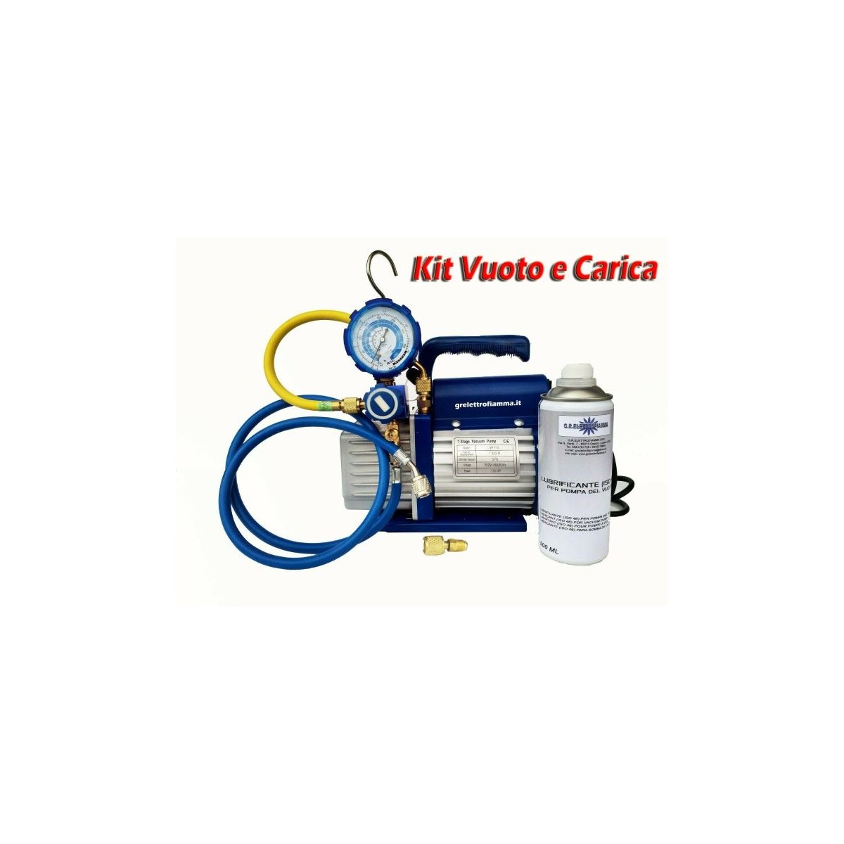 KIT CARICA E VUOTO POMPA 70 LT MANOMETRO RICARICHE GAS R410 R32 CONDIZIONATORE CLIMA