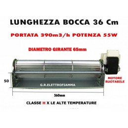 VENTOLA TANGENZIALE STUFA PELLET QLN65/3600A2-3038LH-71 TRIAL TAS36B5-B004 COPREL TFR65-360 PIAZZETTA PRINCE CTL KARMEK ONE PURO