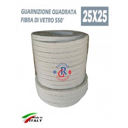GUARNIZIONE QUADRATA 25X25mm SPORTELLO CALDAIA BIOMASSA CAMINO JOLLY-MEC UNICAL D\'ALESSANDRO CT PASQUALICCHIO FERROLI