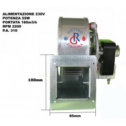 VENTILATORE VENTOLA DX CON FLANCIA X STUFA A PELLET MONTEGRAPPA CADEL MCZ PUROS RAVELLI