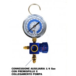 GRUPPO MANOMETRICO UNA VIA BASSA PRESSIONE GAS R600a R290 RICARICA FRIGO CONGELATORE