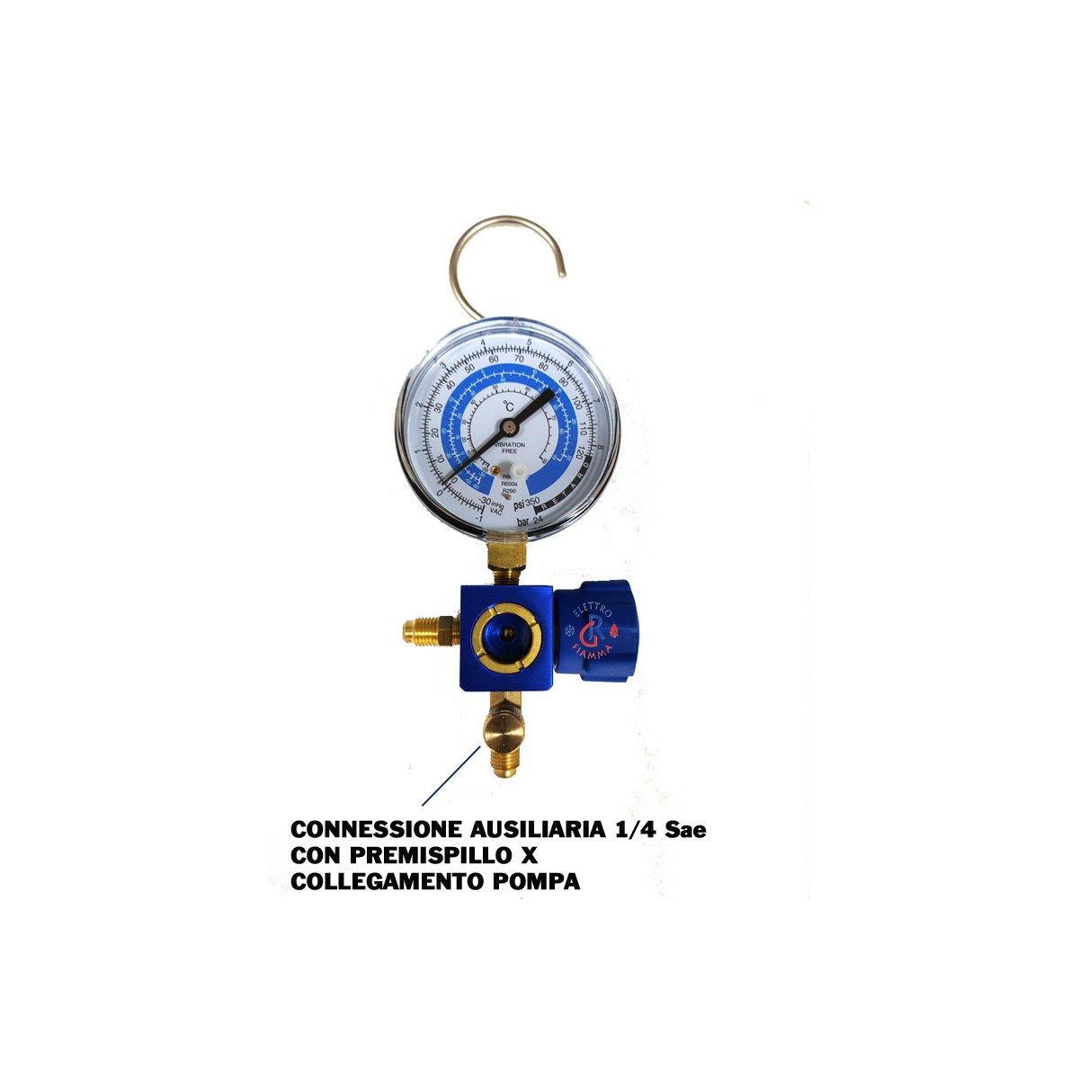 GRUPPO MANOMETRICO UNA VIA BASSA PRESSIONE GAS R600a R290 RICARICA FRIGO CONGELATORE