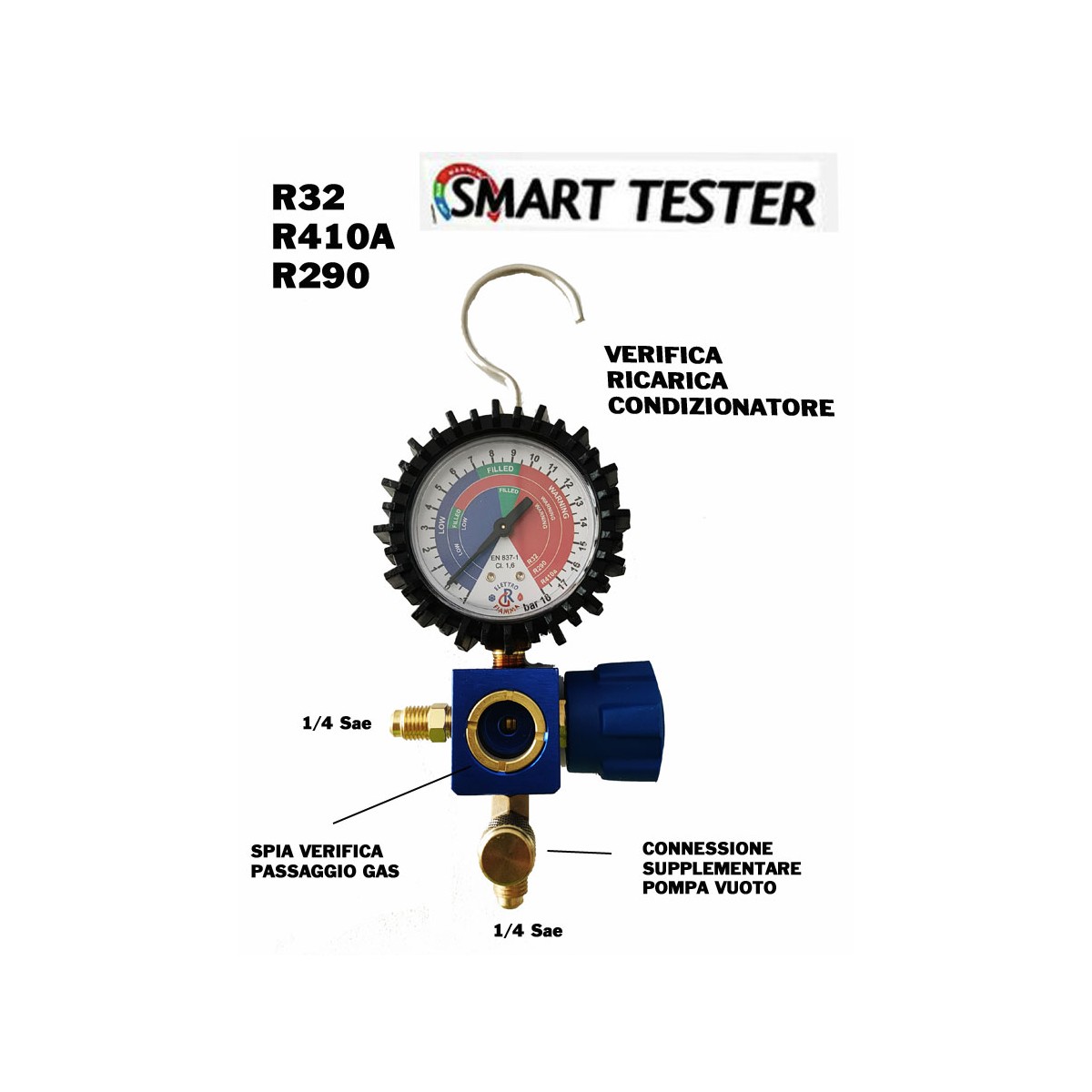 GRUPPO MANOMETRICO BASSA PRESSIONE 1 VIA GAS R410A R32 R290