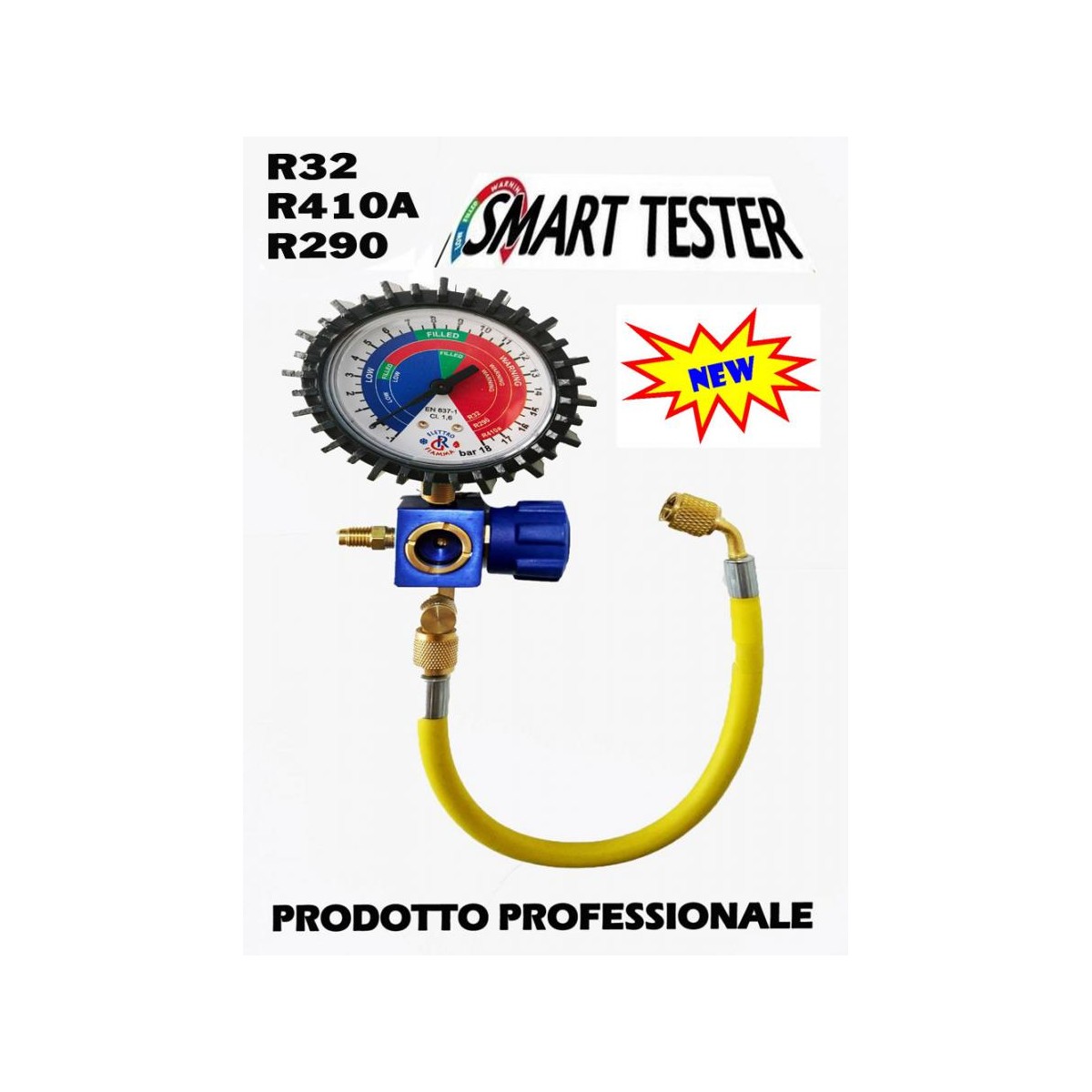 TESTER GRUPPO MANOMETRICO GAS R410A R32 R290 TEST VERIFICA RICARICA CONDIZIONATORE