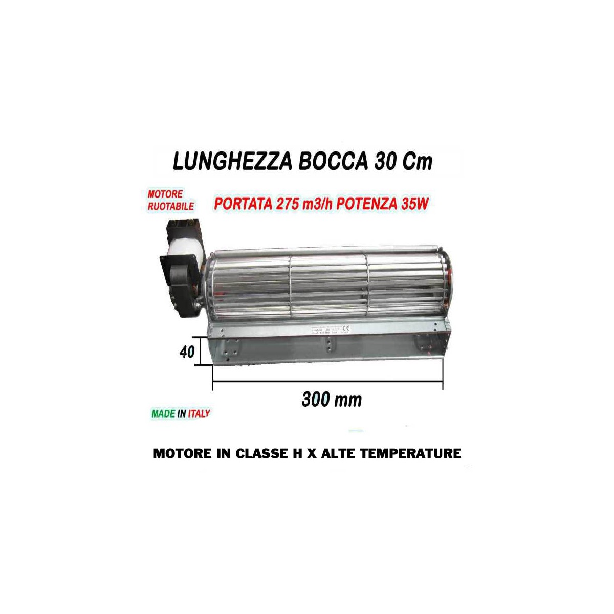 VENTILATORE EMMEVI L300 SX SICALOR VULCANIA NORDICA TFL 300/20-3ADC HT TRIAL TAS30B-019 QLZ06/0030A85-3020LH-43