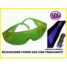 LAMPADA UV ZUMMABILE + OCCHIALI PER TRACCIANTE GAS R410A R134A R407C R22