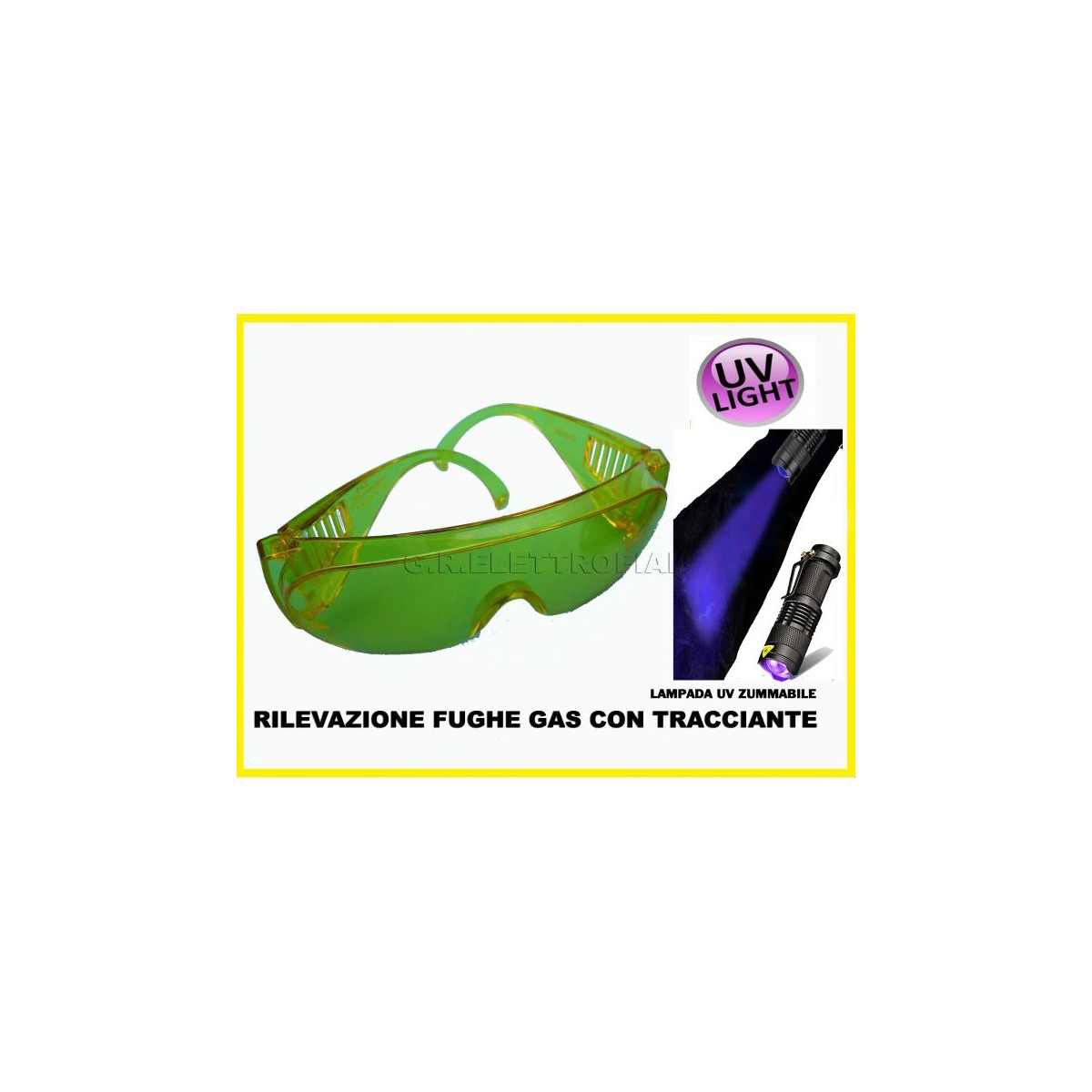 LAMPADA UV ZUMMABILE + OCCHIALI PER TRACCIANTE GAS R410A R134A R407C R22