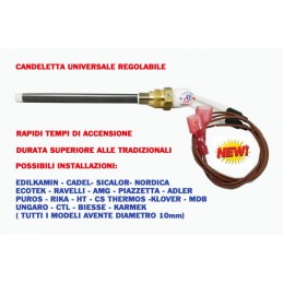 RESISTENZA ACCENSIONE CERAMICA STUFA A  PELLET D10 350W R.3/8 REGOLABILE